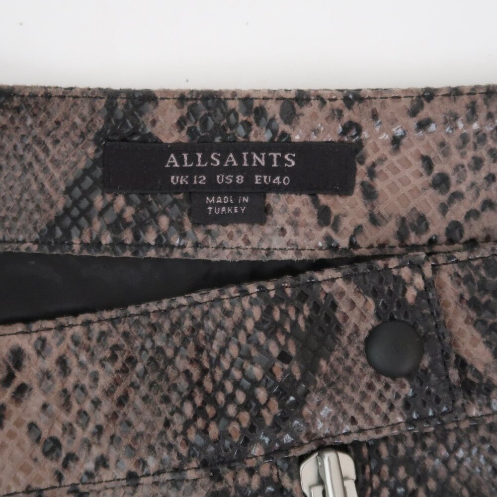 ALL SAINTS Lena Oba snake print leather skirt US 8 UK 12 EU 40 - Picture 4 of 7